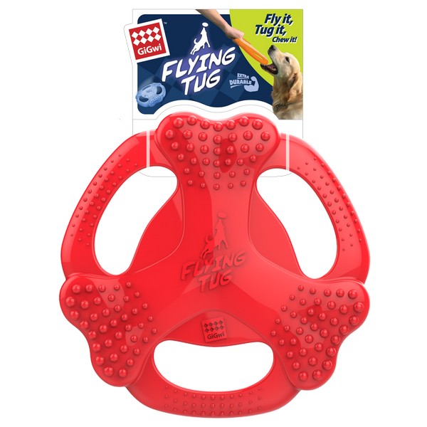 GiGwi TPR Bone Flying Tug Durable Chew Frisbee Toy For Dogs