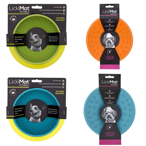 Lickimat Dog Feeding Treat Toy Wobble Or Splash Dog Bowl (All Colours Available)