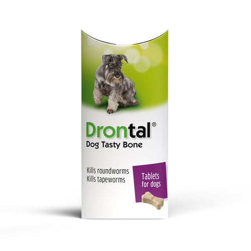 Drontal Tasty Bone Wormer Tablets for Small & Medium Dogs - 2 to 20kg All Pack Sizes