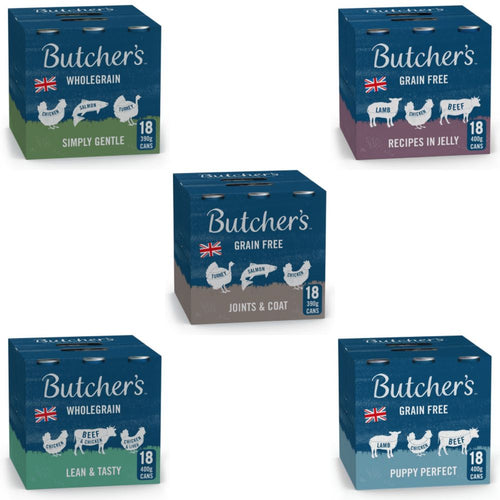 Butcher's Tasty Wet Dog Food Cans 18x400g - All Types