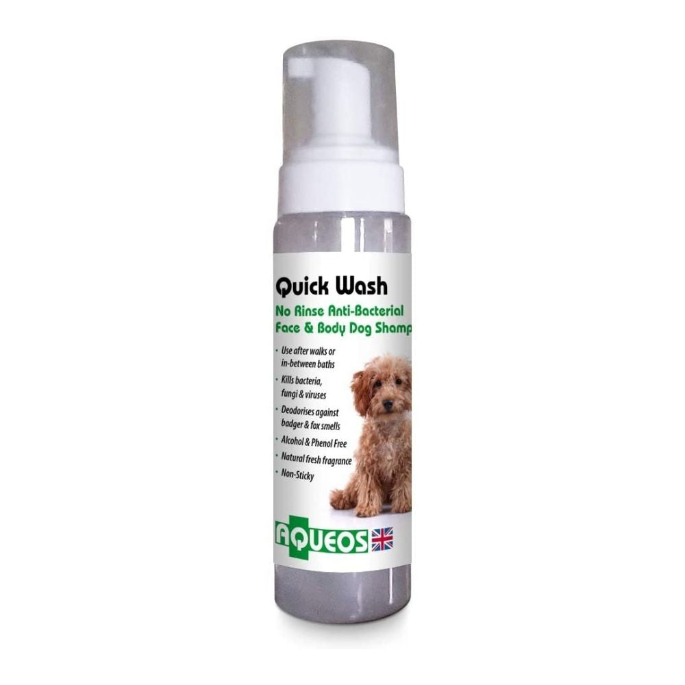 Aqueos Quick Wash Anti-Bacterial No Rinse Dog Shampoo - 200ml
