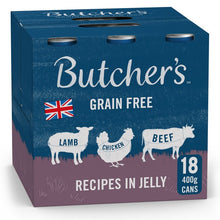 Load image into Gallery viewer, Butcher&#39;s Tasty Wet Dog Food Cans 18x400g - All Types
