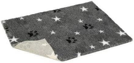 Vet Bed Non-slip Grey with White Stars and Black Paws- Various Sizes