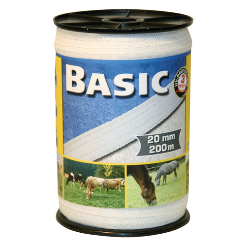Corral Basic Fencing Tape 200m x 20mm White