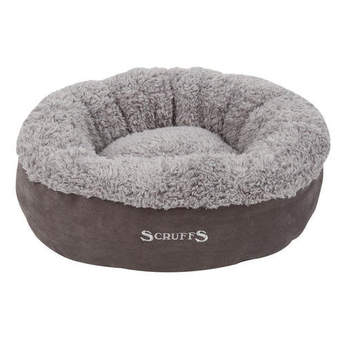 Scruffs Luxury Cosy Ring Soft Plush Cat Bed - Grey
