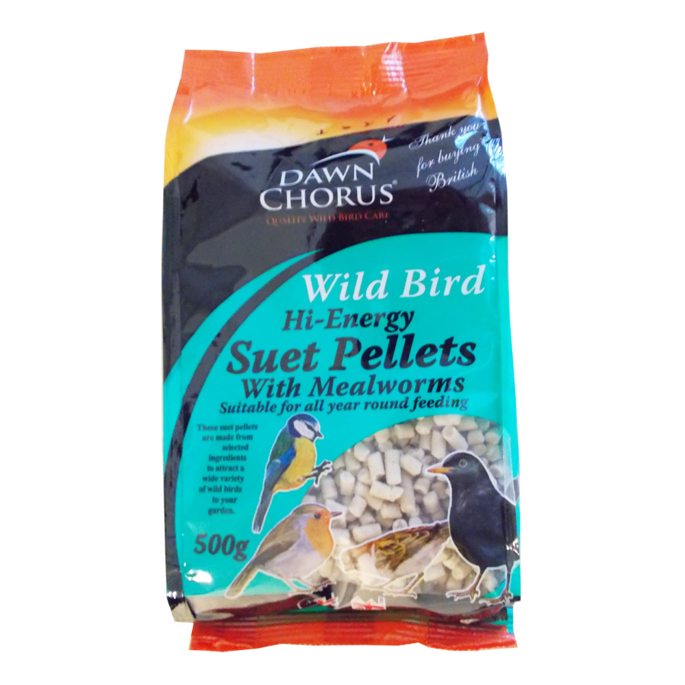 Dawn Chorus Wildbird Suet Pellets With Mealworms 500g