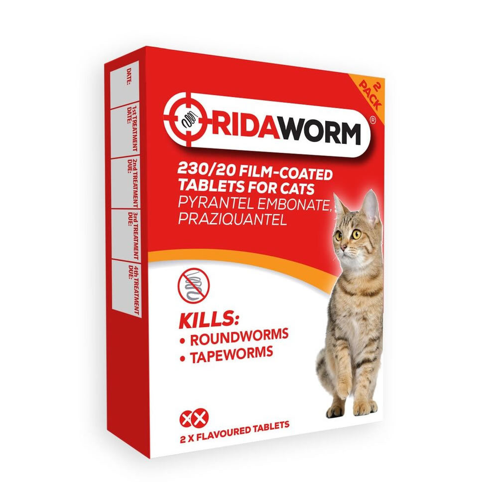 Ridaworm Worming For Cats - 2 Tablets