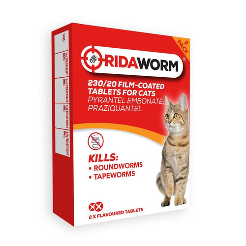 Ridaworm Worming For Cats - 2 Tablets