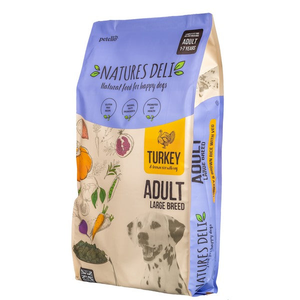 Natures Deli Adult Large Breed Dried Dog Food Turkey and Rice 12kg