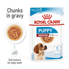 Load image into Gallery viewer, Royal Canin Nutritional Wet Dog Food For Medium Puppy 10x140g
