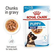 Load image into Gallery viewer, Royal Canin Nutritional Wet Dog Food For Maxi Puppy Dogs 10x140g
