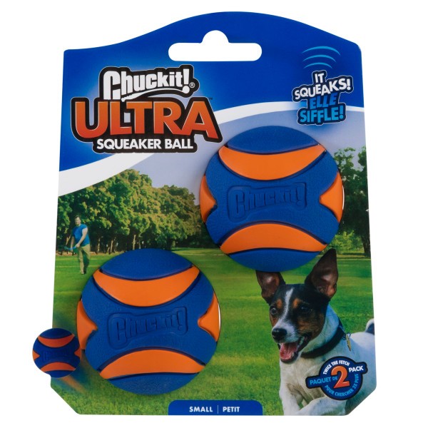 Chuckit Ultra Squeaker Dog Toy Fetch Ball 2 Pack