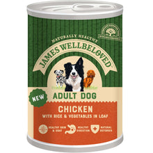 Load image into Gallery viewer, James Wellbeloved Chicken &amp; Rice Adult Wet Dog Food 400g x 12
