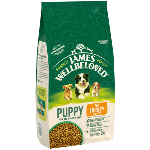 James Wellbeloved Turkey & Rice Puppy Dog Food 2kg