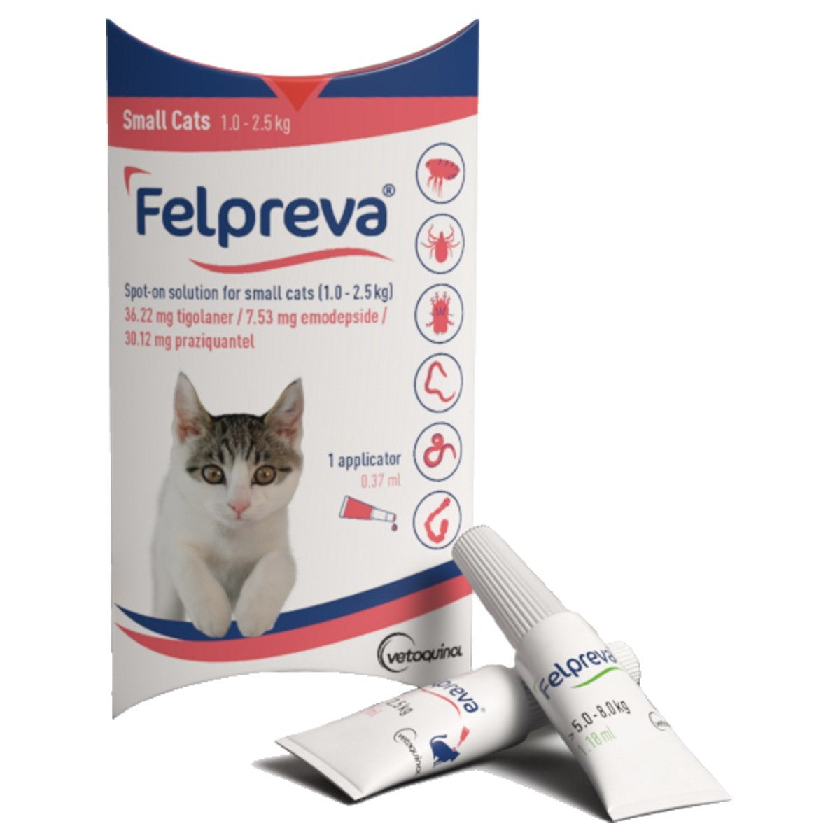 Felpreva (Emodepside, Praziquantel, Tigolaner) Spot On Solution For Cats - 1 Tube
