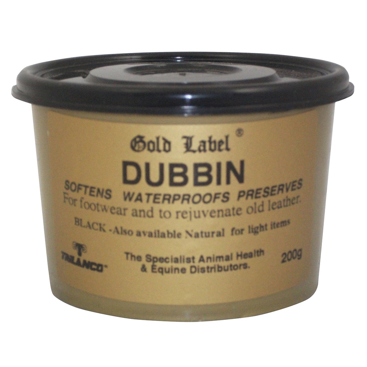 Gold Label Dubbin Black Softening Waterproof Protection- Various Sizes