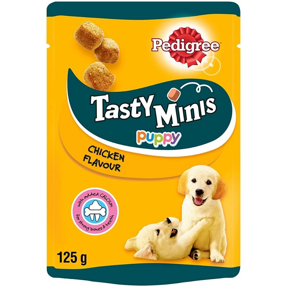 Pedigree Tasty Minis Puppy Treats Chewy Cubes with Chicken 125g