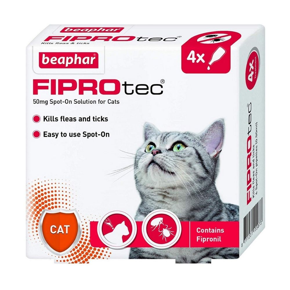 Beaphar Fiprotec Spot On Cat 4 Pipettes