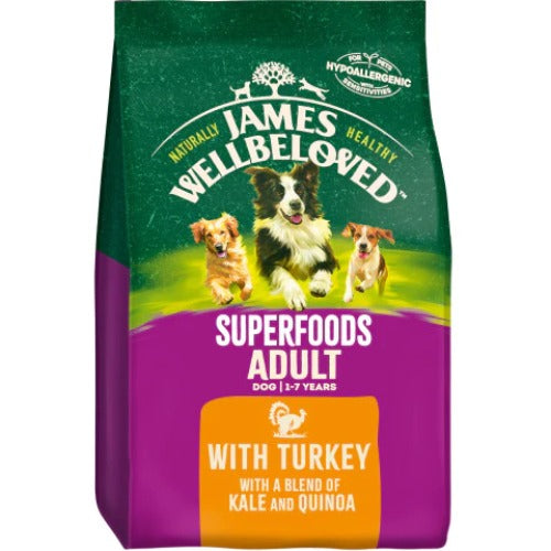 James Wellbeloved Turkey, Kale & Quinoa Adult Dog Superfood 1.5kg