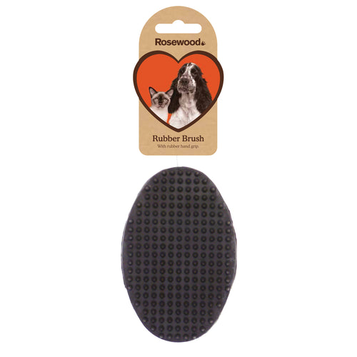 Rosewood Soft Rubber Salon Grooming Brush For Pet Dog Cat