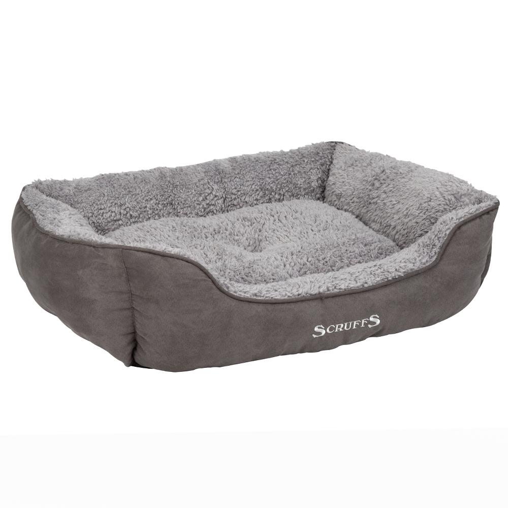 Scruffs Cosy Soft Dog Box Bed Luxury Fabric Grey - All Sizes