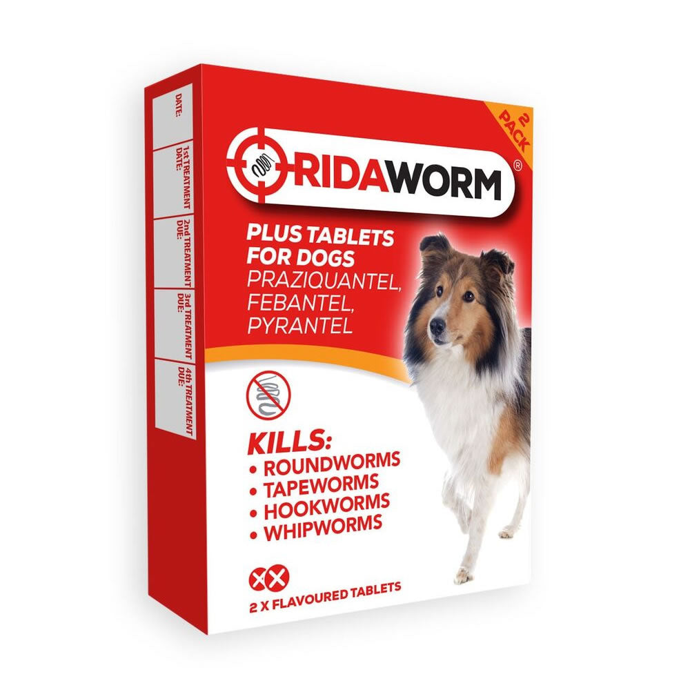 Ridaworm Dog Wormer Tablets 2 Tablets Per Pack