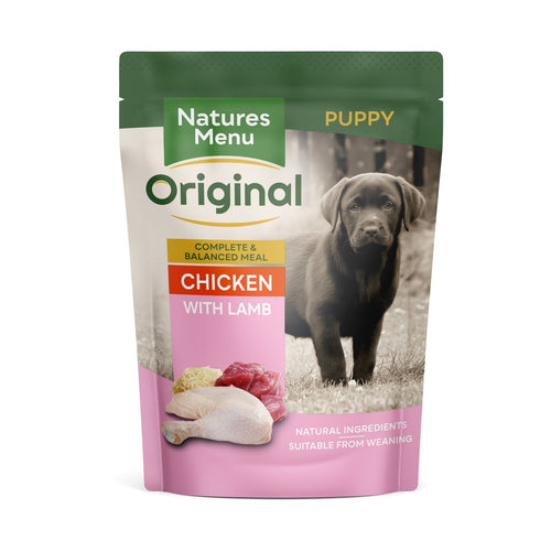 Natures Menu Chicken With Lamb Junior Wet Dog Food Pouch - All Sizes