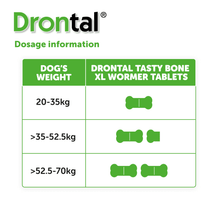 Load image into Gallery viewer, Drontal Tasty Bone XL Wormer Tablets - Large Dogs - Over 35kg - All Pack Sizes
