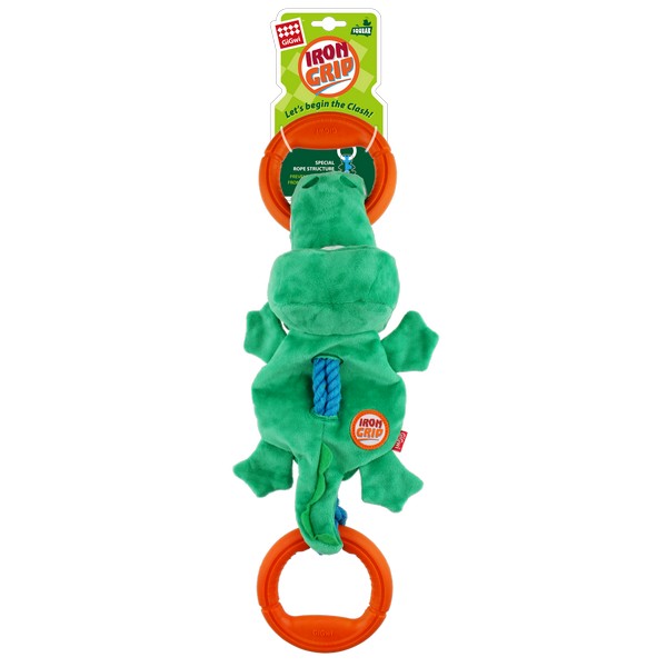 GiGwi Iron Grip Plush Tug Toy with TPR Handle Dog Toy