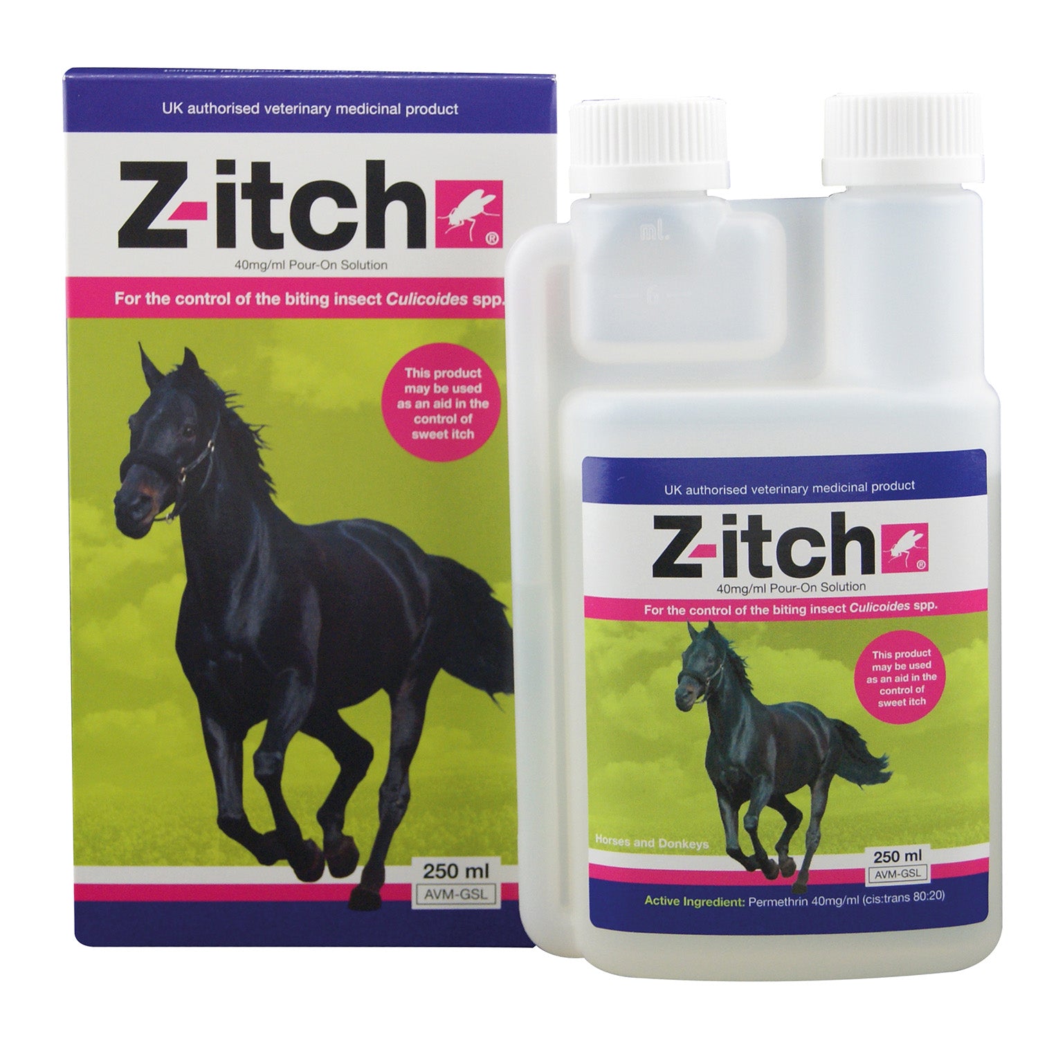 Z-Itch Pour On Solution For Horses 250ml 