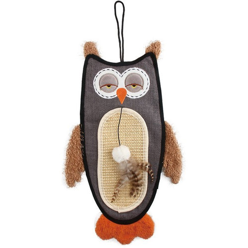 GiGwi Owl Cat Scratcher with Sisal Belly and Catnip Cat Toy