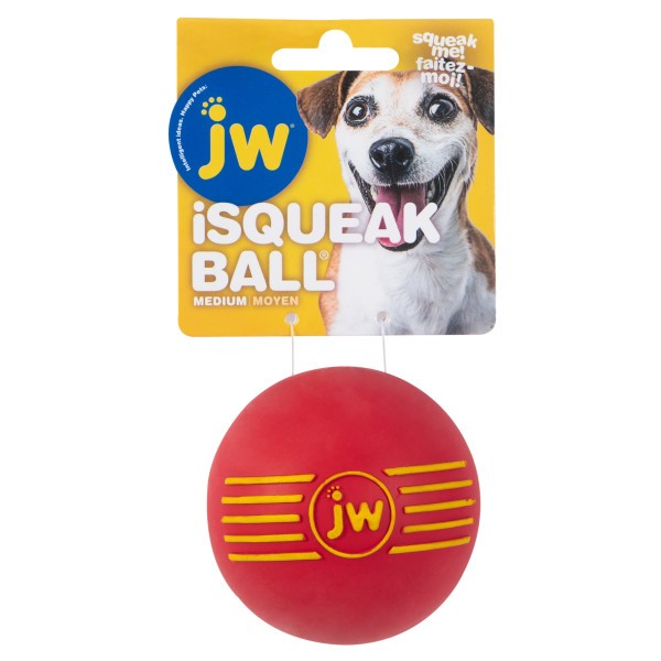 JW Isqueak Ball Medium By Squealing Thick Rubber Ball For Dogs