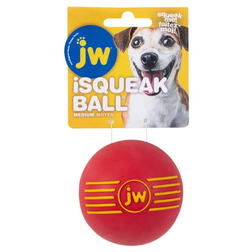 JW Isqueak Ball Medium By Squealing Thick Rubber Ball For Dogs