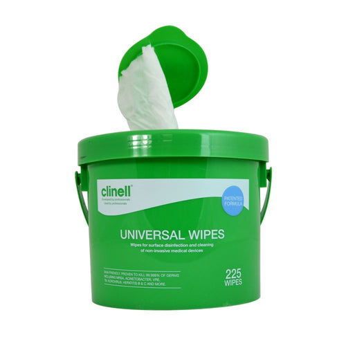 Clinell CWBUC225 Universal Cleaning Detergent Multi Purpose Wipes Bucket Of 225