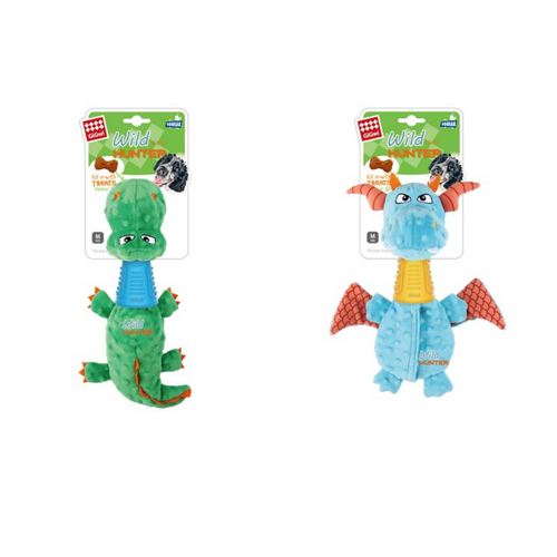 GiGwi Dragon OR Crocodile Plush Dog Toy with TPR Neck