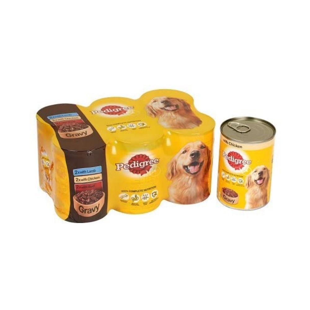 Pedigree Adult Dog Wet Food with Mixed Meat in Gravy 6x400g