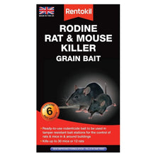 Load image into Gallery viewer, Rentokil Rodine Rat &amp; Mouse Killer Grain Bait Sachets
