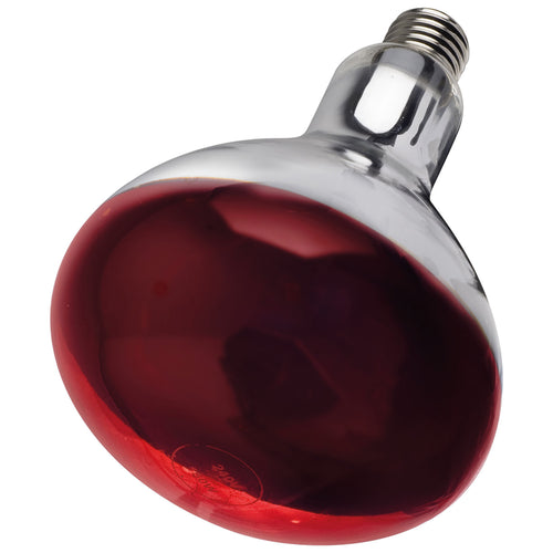Intelec Hard Glass Infra-Red Heat Bulb Ruby 250W