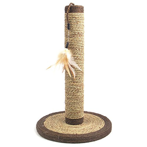 Rosewood Natural Scratchers Seagrass Feather Post