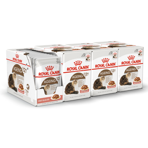 Royal Canin Ageing 12+ Senior In Gravy Wet Cat Food For Cats 48 x 85g