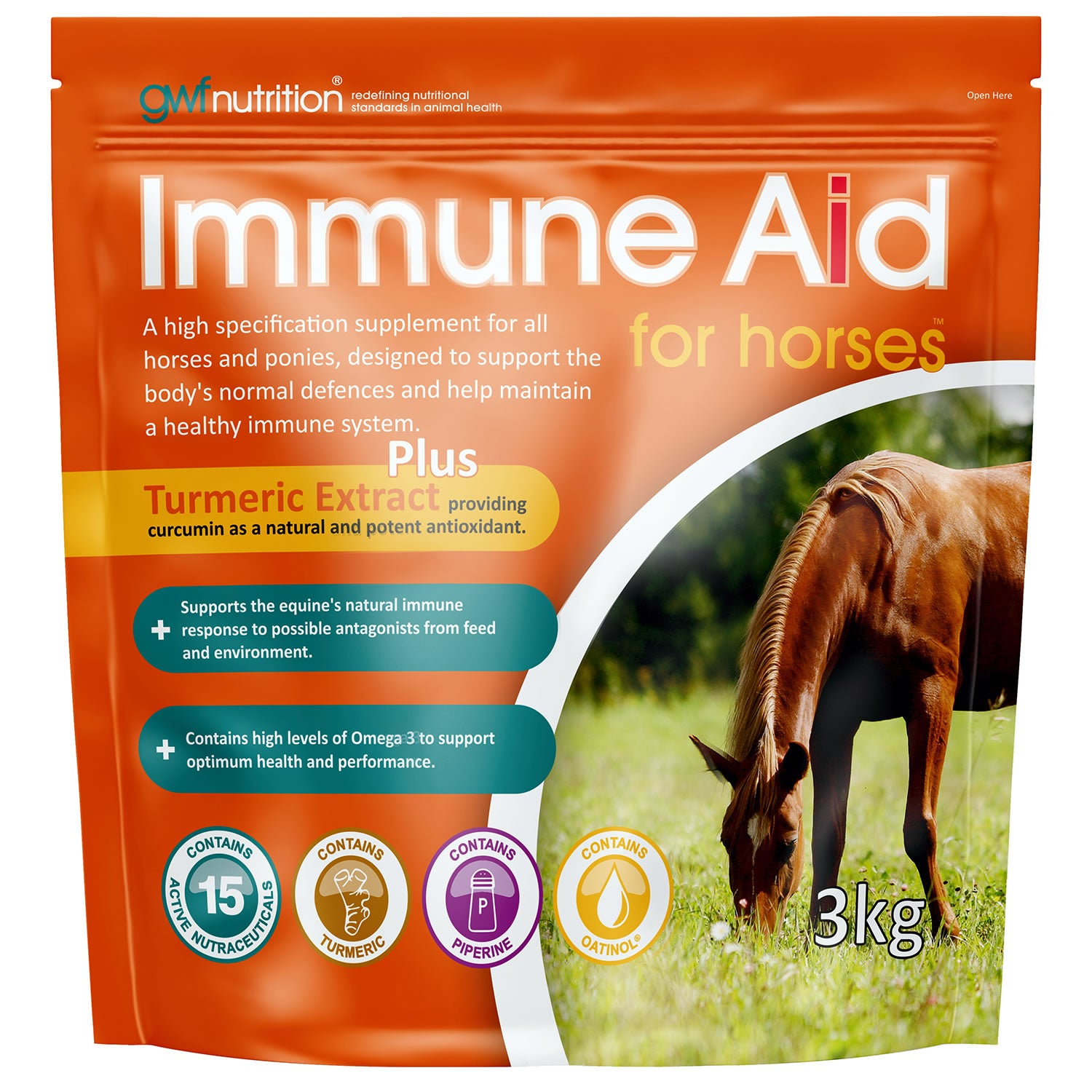 GWF Nutrition Immune Aid Supplement Support For Horses 3kg